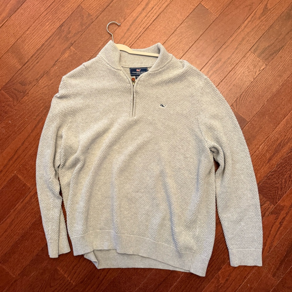 Vineyard Vines Men's Light Gray Zip-Up Sweater